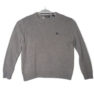 CHAPS Gray Sweater Crew Neck Cotton Mens Size Large